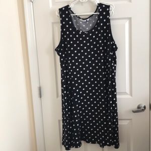 Susan Graver liquid knit black dot dress 3x